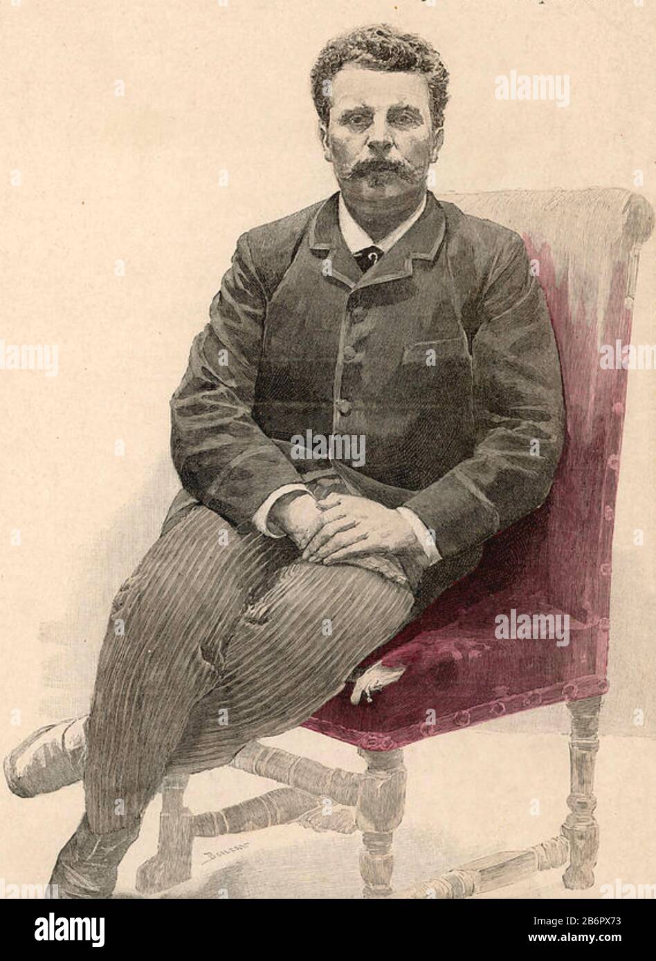 Guy de MAUPASSANT (1850-1893) französischer Romanautor und Dichter. Stockfoto