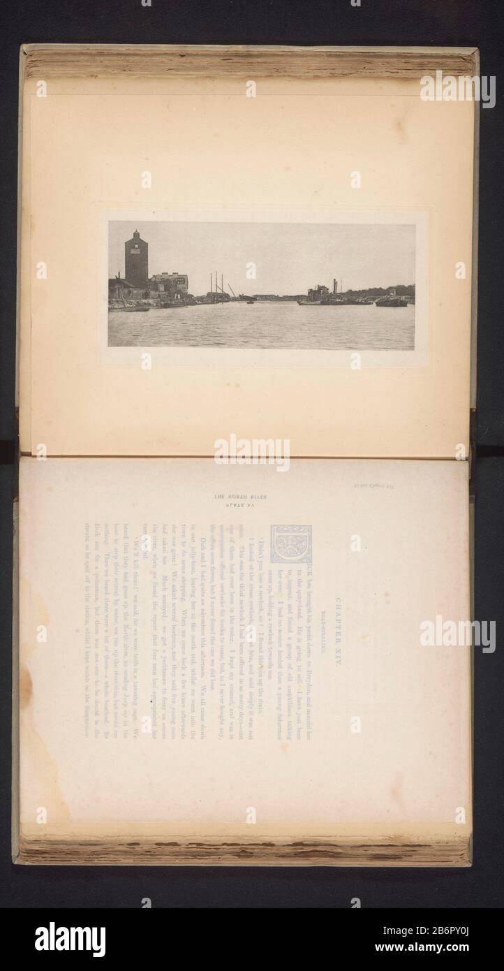 Gezicht op de rivier Bure te Great Yarmouth Blick auf den Fluss Bure in Great Yarmouth Objektart: Fotomechanische Druckseite Artikelnummer: RP-F 2001-7-435-15 Aufschriften/Marken: Beschriftung, Frontabdeckung, gedruckt: "The North River'nummer, Frontabdeckung, gedruckter "Plate XV"-Hersteller: Fotograf Peter Henry Emersonklischeemacher Alfred Dawson City Herstellung: Bure Datum: CA. 1880 - oder für 1890 Material: Papiertechnik: Fotogravur Abmessungen: Druck: H 83 mm × W 203 mmToelichtingPrent Vorderseite 73. Betrifft: Fluss wo: Bure Stockfoto