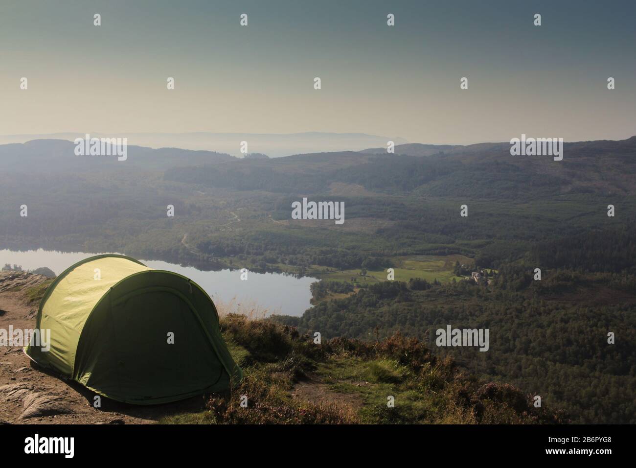 Camping auf einem schottischen Berg Stockfoto
