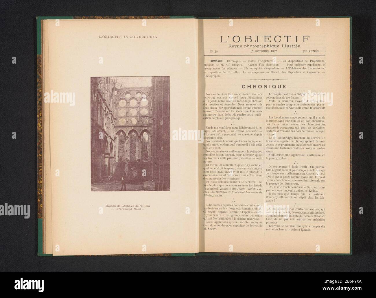 Blick auf die Ruinen der Villers Abbey Ruines de l'Abayye de Villers (Titelobjekt) Objekttyp: Fotomechanischer Druck Seite Objektnummer: RP-F-2001-7-1287-2 Aufschriften/Marken: Aufschrift, Nachzeichnung, gedruckt: "L'Lens, 15 Oktobre 1897'opschrift, Nachschrift, gedruckt:' le Querhaus Nord' Hersteller: Ville (Herstellungsdatum: Ville) Herstellungsort: Ville: Herstellungsdatum: Ville: CA. Im Jahr 1896 - oder bei 1900 Material: Papiertechnik: Autotypie-Abmessungen: Druck: H 129 mm × W 89 mmToelichtingPrent Vorderseite 9. Betrifft: Ruine der Kirche, des Klosters usw. Stockfoto