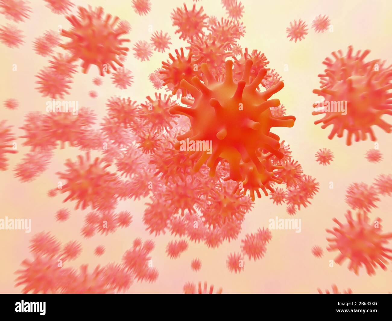 Virus, Coronavirus, Grippe, HIV, Influenza. 3D-Darstellung des Rendering-Konzepts. Epidemie, Grippe, globale Pandemie, Ausbruch. Stockfoto Virus, Coronavirus, Grippe, HIV, Influenza. 3D-Darstellung des Rendering-Konzepts. Epidemie, Grippe, globale Pandemie, Ausbruch. Stockfoto