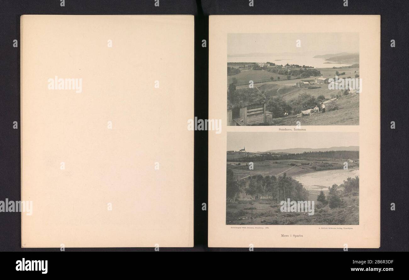 Blick auf ein Dorf in Inderøen und MAERE in SparbuSundnaes, Inderøen MAERE i Sparbu (Titelobjekt) Objektart: Fotomechanische Seite drucken Artikelnummer: RP-F 2001-7-743-16 Hersteller: Schöpfer: Wilhelm Dreesen (auf Objekt abgebildet) Herausgeber: A. Holbaek-Eriksen (auf Objekt angegeben) Ort Herstellung: Hersteller: Nord--<unk> øndelaguitgever: Dating: Trondheim: CA: Trondheim. Im oder vor dem Jahr 1897 Material: Papiertechnik: Lichtdruck Abmessungen: Seite: H 325 mm × W 240 mm Betreff: Dorffjord, Seeloch wo: Nord-<unk> øndelagMaere Stockfoto
