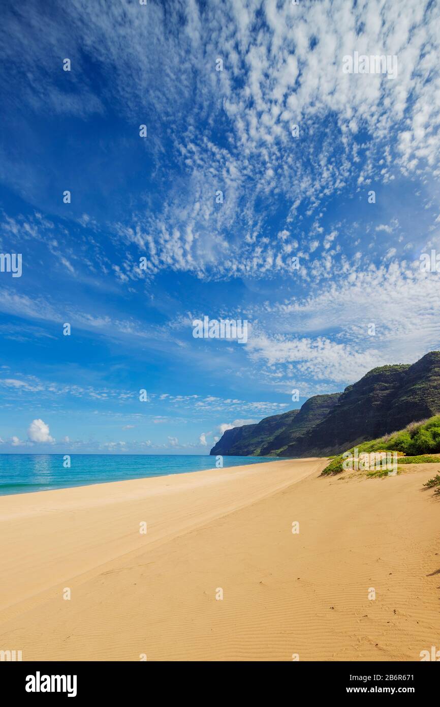 Vereinigte Staaten von Amerika, Hawaii, Kauai Island, Polihale State Park Beach Stockfoto