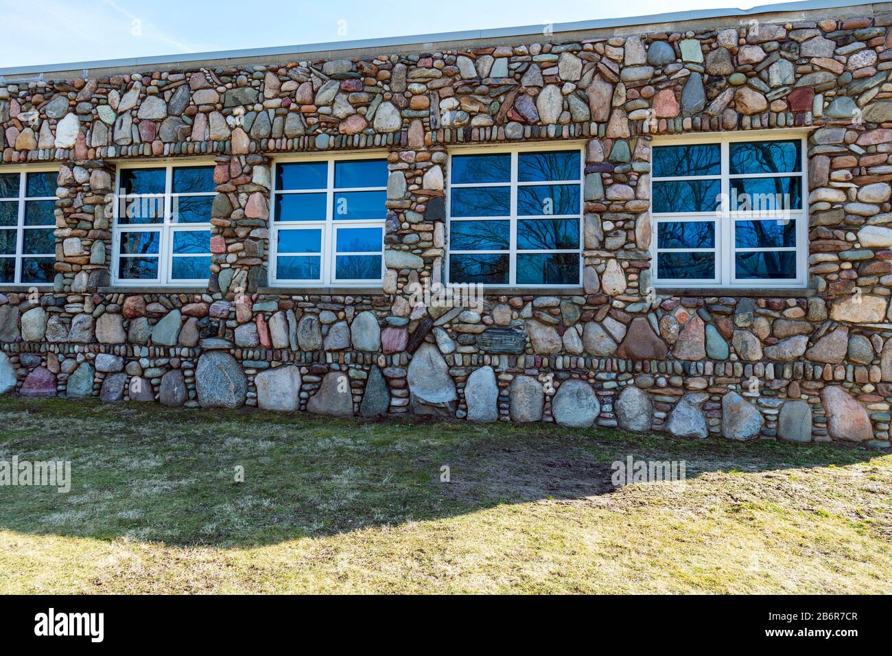 Leonidas Stone School, Leonidas, Michigan, USA, von James D Coppinger/Dembinsky Photo Assoc Stockfoto