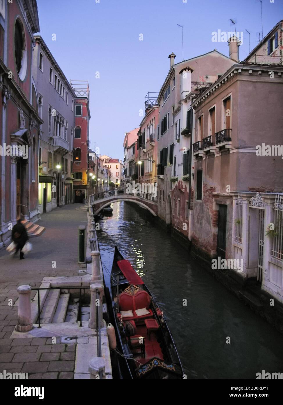 Leere Straßen Venedigs nach Coronavirus Italien sperren sich Stockfoto