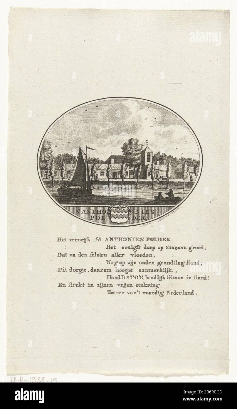 Blick auf den Weiler Saint AnthoniepolderSt. Anthoniepolder (Titelobjekt) Objekttyp: Bildband Illustration Artikelnummer: RP-P-1938-19 Aufschriften / Marken: Sammlermarke, Verso, gestempelt: Lugt 2228 Hersteller: Druckmaschinenin Anna Catharina Brouwer (Listed Property) von Unknown Place Manufacturing: Amsterdam ( möglich) Datum: 171-10 Physikalische Merkmale: Ätzmaterial: Papiertechnik: Ätzmaße: Blatt: Blatt: 220 mm × h 140 b mmToelichtingafkomstig von: L. van Ollefen, De Nederlandsche c Stockfoto