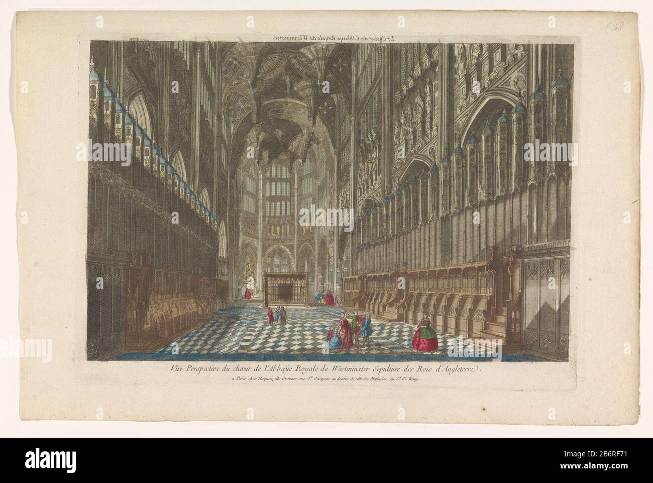 Gezicht op het koor van de Westminster Abbey te Londen Le choeur de l'Abbaye Royale de Westminster (titel op object) Gezicht op het koor van de Westminster Abbey te LondenLe choeur de l'Abbaye Royale de Westminster (titel op object) Objekttyp: Prent opticaprent Objectnummer: RP-P-1925-1248 / Inscriptions Sammlerzeichen, verzichtlicher, gestempelt: Lugt 2166Wassermerk Hersteller: Uitgever: Jacques Gabriel Huquier (vermeld op object)prentmaker: AnoniemPlaats Herstellen: Uitgever: Parijsprentmaker: Frankrijk dating: 1735 - Physische 1805 Kenmerken: Ingekleurde Material: ets: PA Stockfoto