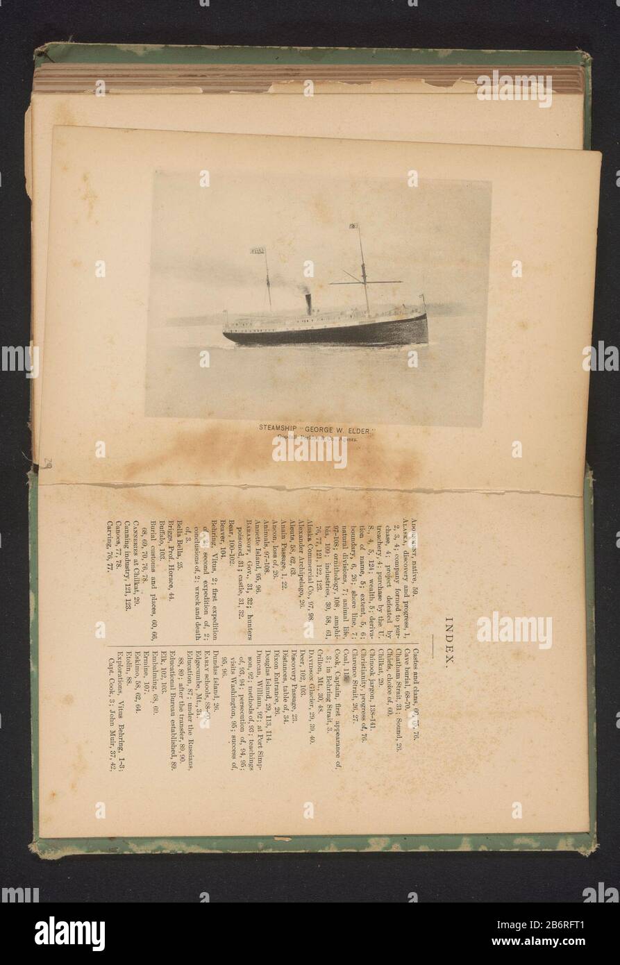 Gezicht op het stoomschip de George W Elder Steamship George W Elder (titel op object) Ansicht des Dampfers George W. Elders Team Ship George W. Elder (title object) Eigenschaft Typ: Fotomechanische Seite drucken Artikelnummer: RP-F 2001-7-903-29 Aufschriften/Marken: Aufschrift, Nachdruck, "Goodall, Perkins & Co., Agents." Hersteller: Hersteller: Anonymer Standort Herstellung: Alaska dating: CA. 1885 - in oder vor 1890 Material: Papiertechnik: Lichtdruck Abmessungen: Bild: H 100 mm × W 137 mmToelichtingPrent Gegenindex. Betrifft: Praktika (im Allgemeinen) Wo: Alaska Stockfoto