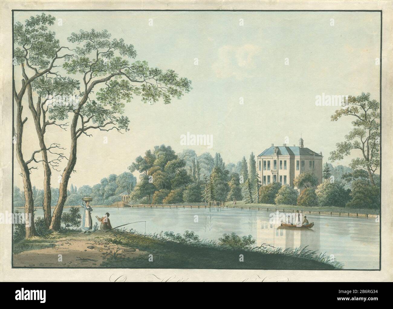 Gezicht op huis Over Holland met theekoepel aan de Vecht te Nieuwersluis Over-Holland aan de Vecht (titel op object) View Home About Holland mit Teekuppel im Kampf um Nieuwersluis Über Holland aan de Vecht (title object) Objekttyp: Picture Item Number: RP-P-1963-625 Aufschriften / Marken: Collector's Mark, hinten unten Mitte, gestempelt: Lugt 2760 Collector's Mark, verso unten Mitte, gestempelt: Lugt 2228 Hersteller: Printer Pieter Bartholomeusz. Barbiers (auf dem Objekt angegeben) zur Zeichnung von: Hermanus Numan (auf dem Objekt angegeben) Datum: 1780-18318 Physikalische Merkmale: Ätzung w Stockfoto