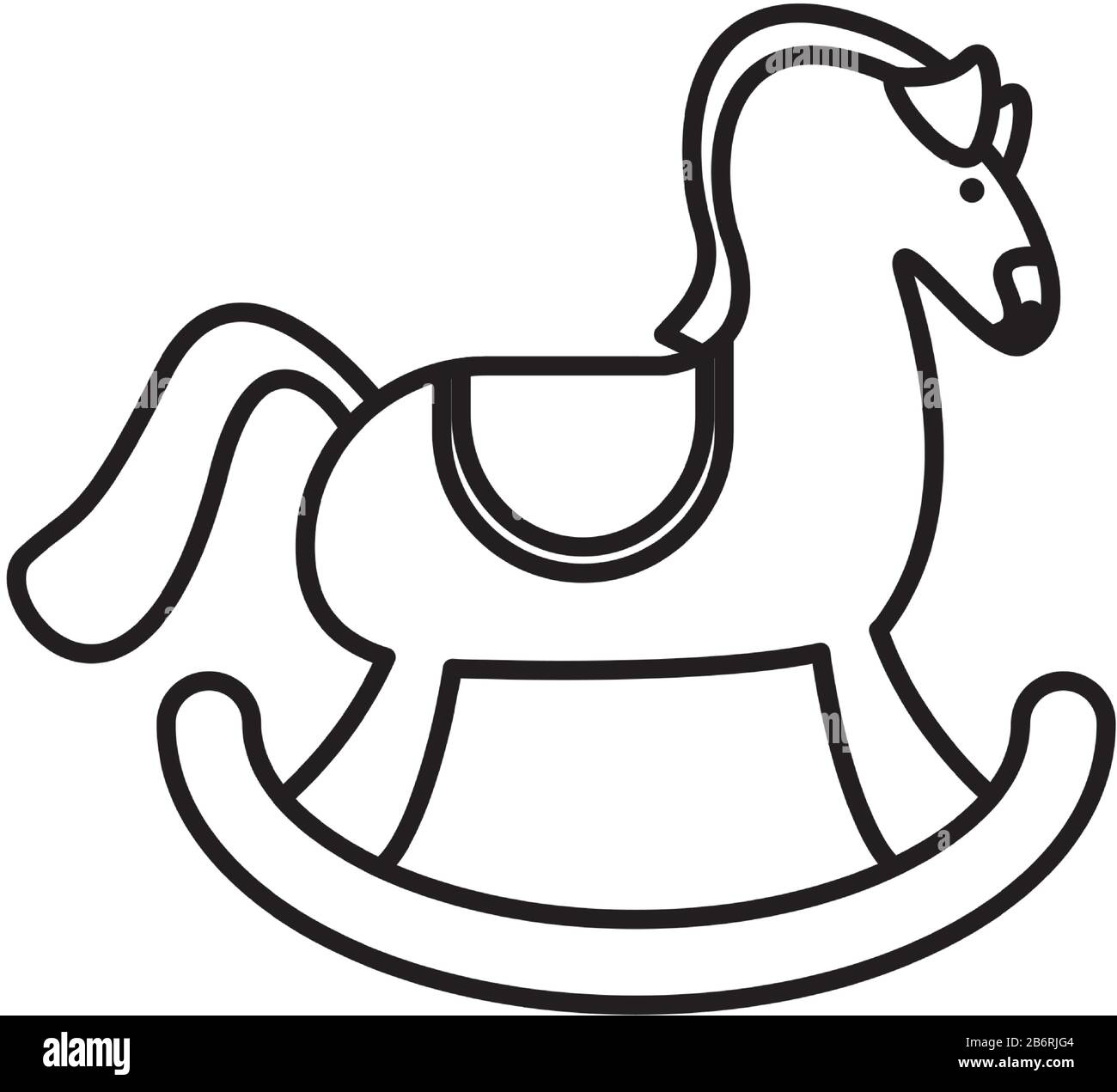 Niedliches Holz-Kinderspielzeug-Symbol im flachen Stil Stock Vektor