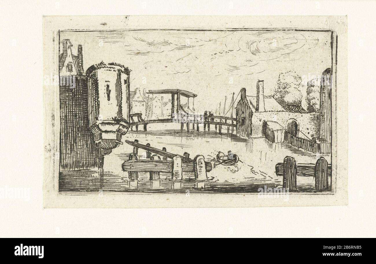 Gracht traf ophaalbrug in een stad kleine landschappen (serietitel) Kanal mit Zugbrücke in einer Stadt kleine Landschaften (Serientitel) Immobilientyp: Bild Artikelnummer: RP-P-1884-A 8150 Aufschriften / Marken: Sammlermarke, verso unten links, gestempelt: Lugt 2228A Hersteller: Druckmaschine: Esaias van de Velde (Namensnennung: Anonym-Datum): Anonymus: Druckmaschine: Anonymous: Anonymod. 1613 - 1680 Physikalische Eigenschaften: Ätzung und Engra-Material: Papiertechnik: Ätzung / Engra-Messung (Druckverfahren): Plattenkante: H 52 mm × b 90 mm Betreff: Kanäle, Wasser (in der Stadt) Stockfoto