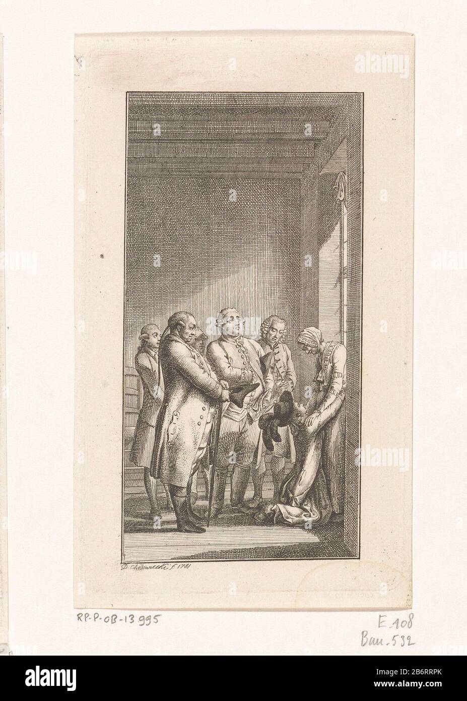 Gretchen neemt afscheid Gretchen kniet vor ihrer Mutter die für den Staat. Hersteller-Fenster: Druckmaschine: Daniel Nikolaus Chodowie: Cki (auf Objekt angegeben), bei der Gestaltung: Daniel Nikolaus ChodowieckiSlaats Herstellung: Berlin Datum: 1724 Physikalische Eigenschaften: Ätzmaterial: Papiertechnik: Ätzmaße: Plattenkante: H 143 mm × W 83 mmToelichtingScène abgeleitet von einer Serie von 24 Bildern. Serie verwendet in: Hippel, Theodor Gottlieb von. Lebensläufe nach Linie nebst Beylagen A, B, C, 3 Teile. Berlin: Christian Friedrich Voß, 1778-1783. Betrifft: Literatur Knie Stockfoto