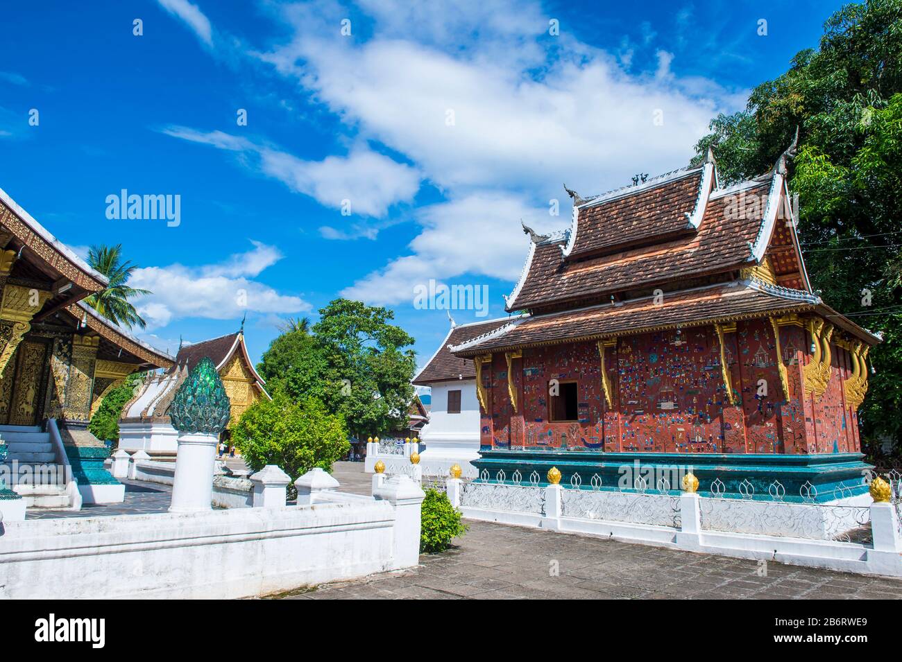 Der Wat Xieng Thong Tempel in Luang Prabang Stockfoto