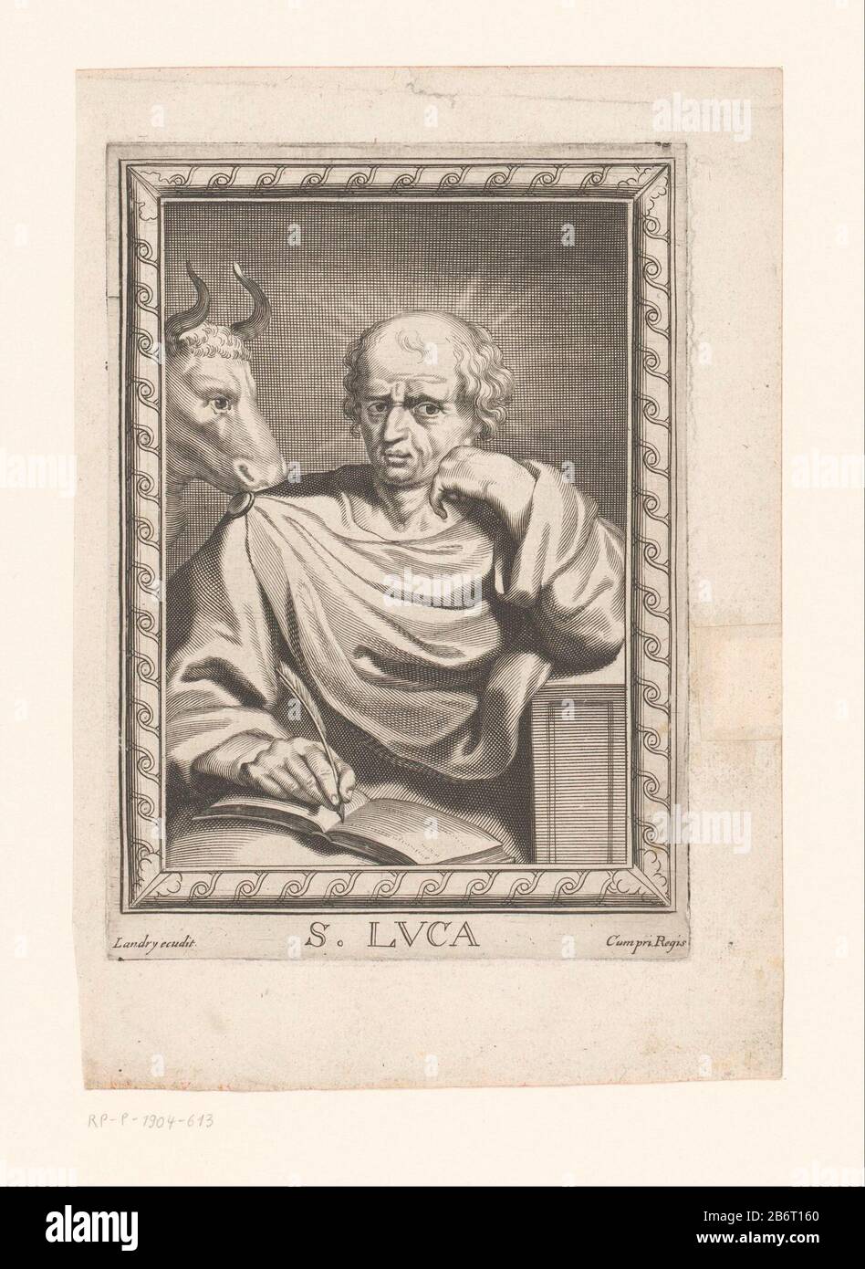 H Lucas traf de stier S Luca (titel op object) Twaalf Apostelen, de vier kerkvaders en Maria (serietitel) H. Lucas mit den Bullen. Luca (Titelobjekt) Twelve Apostles, The Four Church Fathers and Mary (Serientitel) Property Type: Picture Item Number: RP-P-1904-613 Inscriptions / Brands: Collector's Mark, verso, gestempelt: Lugt 2228 Hersteller: Printer: Pierre Landry (denkmalgeschütztes Gebäude) Herausgeber: Pierre Landry (möglich) Anbieter von Privilegien: Ludwig XVI. (König von Frankreich) (unter Denkmalschutz stehendes Gebäude) Herstellung: Druckmaschine: Frankreich Herausgeber: Paris Datum: 1640 - 1701 Material: Papiertechnik: Engra Stockfoto