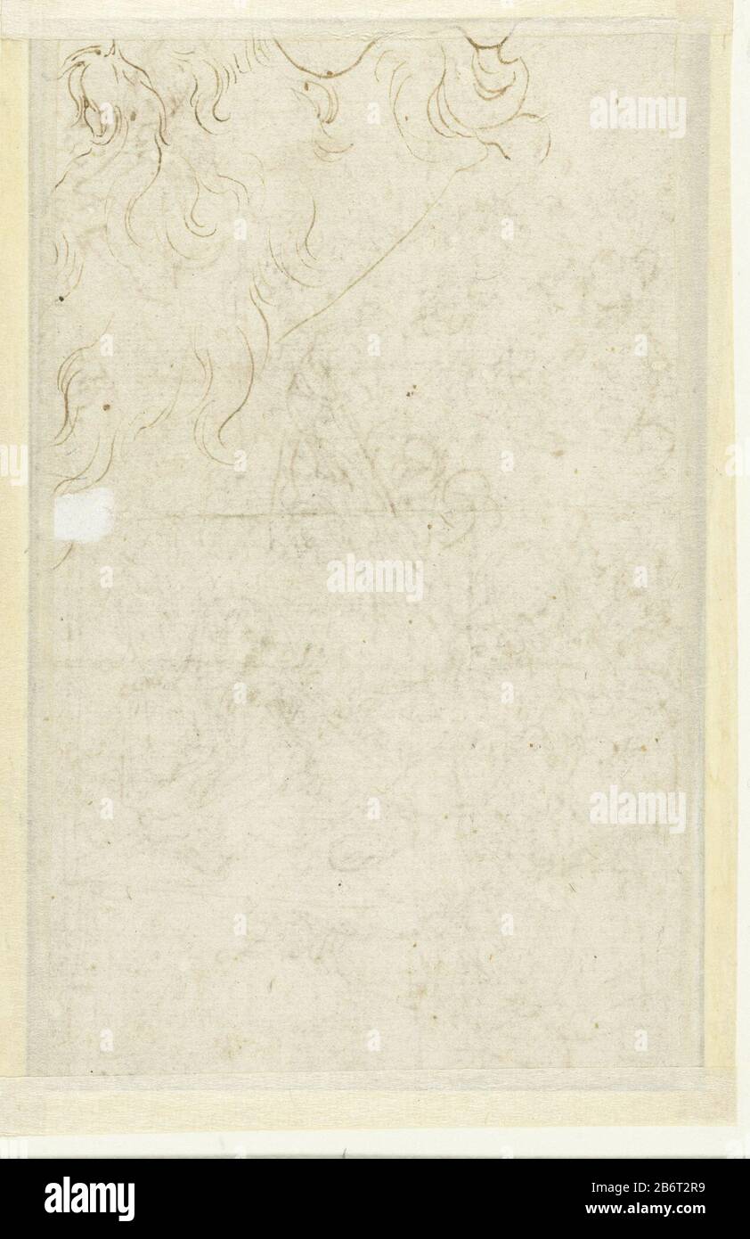 Haarstudie Haarstudie Objekttyp: Zeichnung Objektnummer: RP-T-1887-A-1397 (V) Herstellung Vervaardiger: Zeichner: Camillo Procaccini dating: 1561 - 1578 Physikalische Merkmale: Stift in braunem Material: Papiertinte Technik: Stiftabmessungen: H 171 mm × b 106 mm Stockfoto
