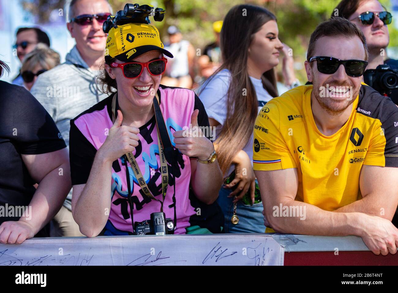 Melbourne, Australien, 12. März 2020. F1-Fan, Jessie Brittingham während des großen Preises von Rolex, Australien, in der Formel 1. Credit: Dave Hewison/Alamy Live News Stockfoto