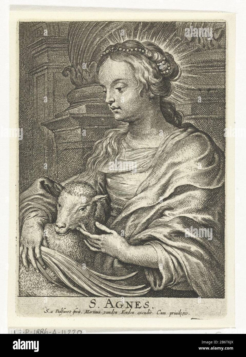Heilige Agnes traf Lam S Agnes (titel op object) die heilige Agnes mit worraN. Agnes (Titelobjekt) Objekttyp: Bild Artikelnummer: RP-P-1886-A-11220Katalogusreferentie: Hollstein Dutch 258Ommerking: 2 (2), zwei Zustände gibt es in RMA-Aufschriften / Marken: Sammlermarke, umgekehrte untere Mitte, gestempelt: Lugt 2228 Hersteller: Druckmaschine: Schelte Adamsz. Bolswert (unter Denkmalschutz stehendes Gebäude), entworfen von Peter Paul Rubens Herausgeber: Martinus van den enden (unter Denkmalschutz stehendes Objekt) Privilegien-Anbieter unbekannt (unter Denkmalschutz stehendes Gebäude) Vom: 1596 - 1659 Physikalische Merkmale: Fahrzeugmaterial: Papiertechnik: Engra (Druckverfahren Stockfoto