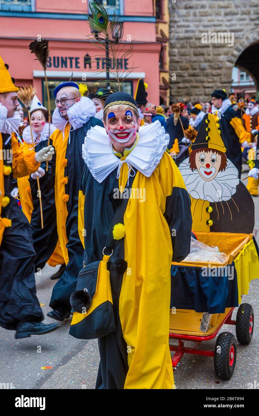 Teilnehmer am Rottweil Karneval in Rottweil Stockfoto