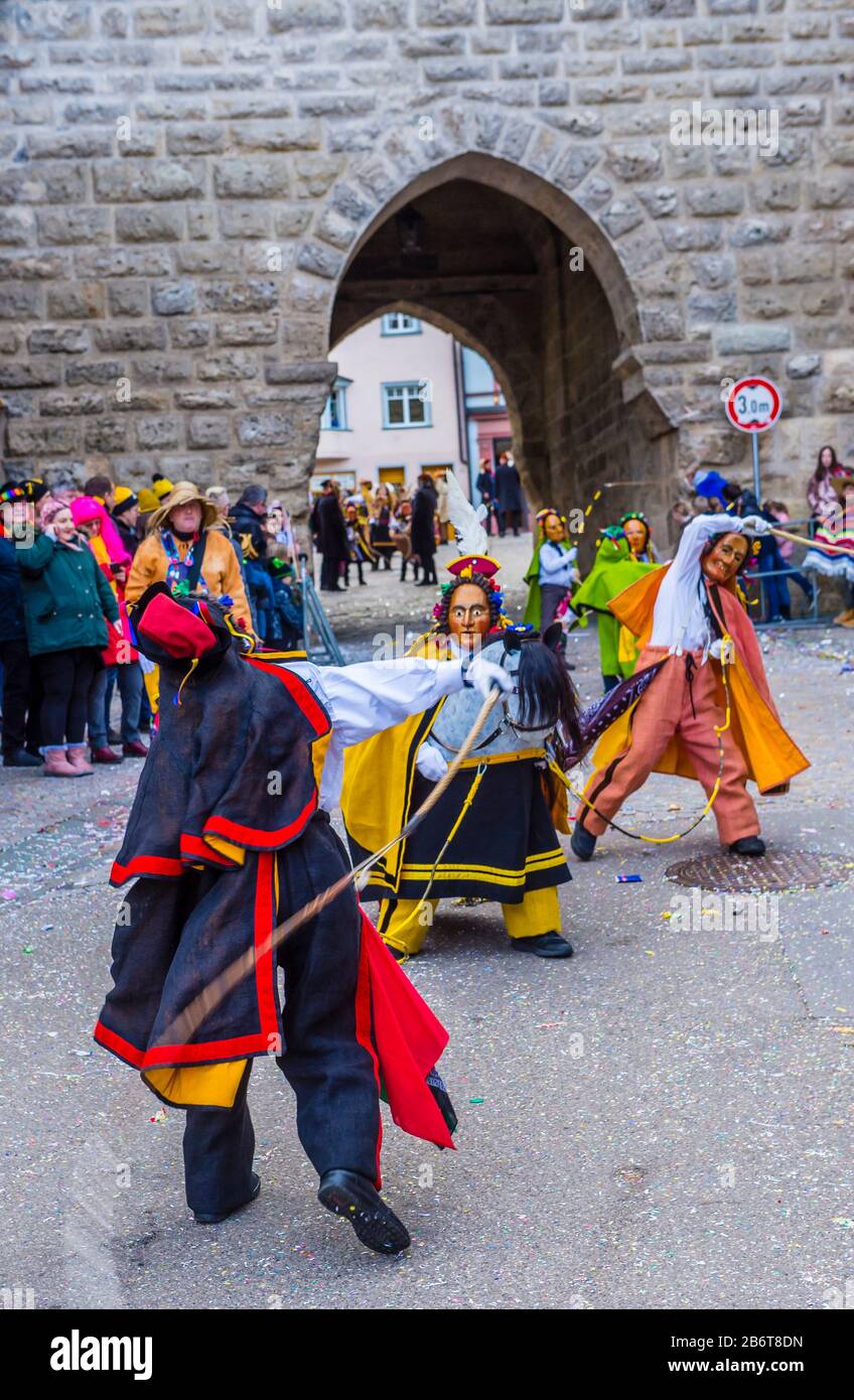 Teilnehmer am Rottweil Karneval in Rottweil Stockfoto