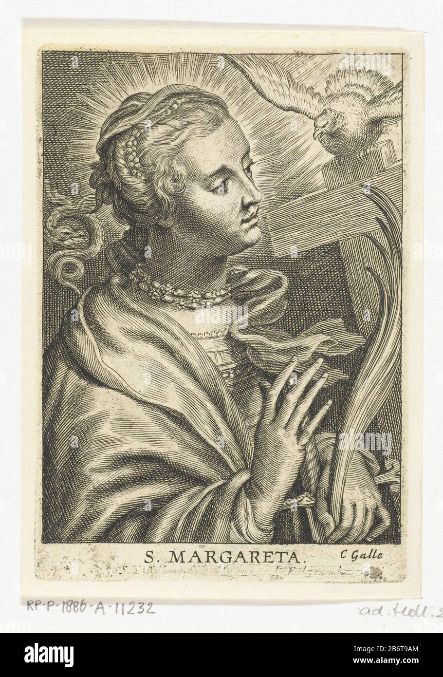 Die heilige Margareta van Cortona traf auf die kruis en heilige Geest S Margareta (titel op object), die heilige Margaret von Cortona mit Kreuz und heiliger Geest. Margareta (Titelobjekt) Objekttyp: Bild Artikelnummer: RP-P-1886-A-11232Catalogusreferentie: Hollstein Dutch Hinweis: Hinweis RPK: Höhle 274B Aufschriften/Marken hinzufügen: Sammlermarke, umgekehrte untere Mitte, gestempelt: Lugt 2228 Hersteller: Druckmaschine: Schelte Adamsz. Bolswertnaar Design: Peter Paul Rubens Verlag: Cornelis Galle (II) (denkmalgeschütztes Gebäude) Vom 1596 - 1659 Physikalische Merkmale: Fahrzeugmaterial: Papiertechnik: Engra (Druckverfahren) Dimension Stockfoto