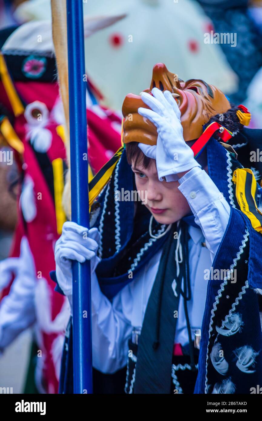 Teilnehmer am Rottweil Karneval in Rottweil Stockfoto