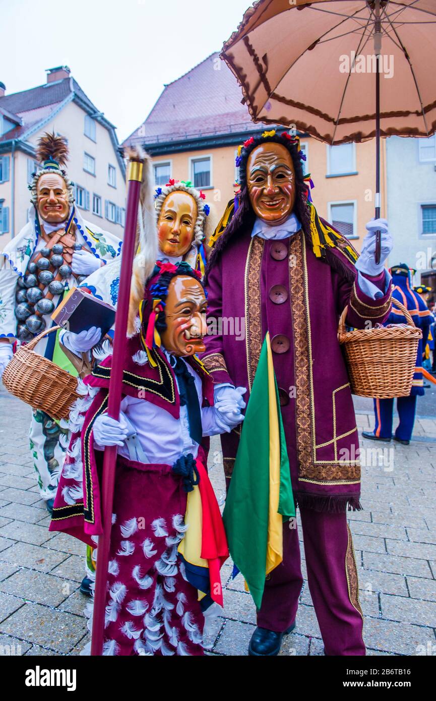 Teilnehmer am Rottweil Karneval in Rottweil Stockfoto