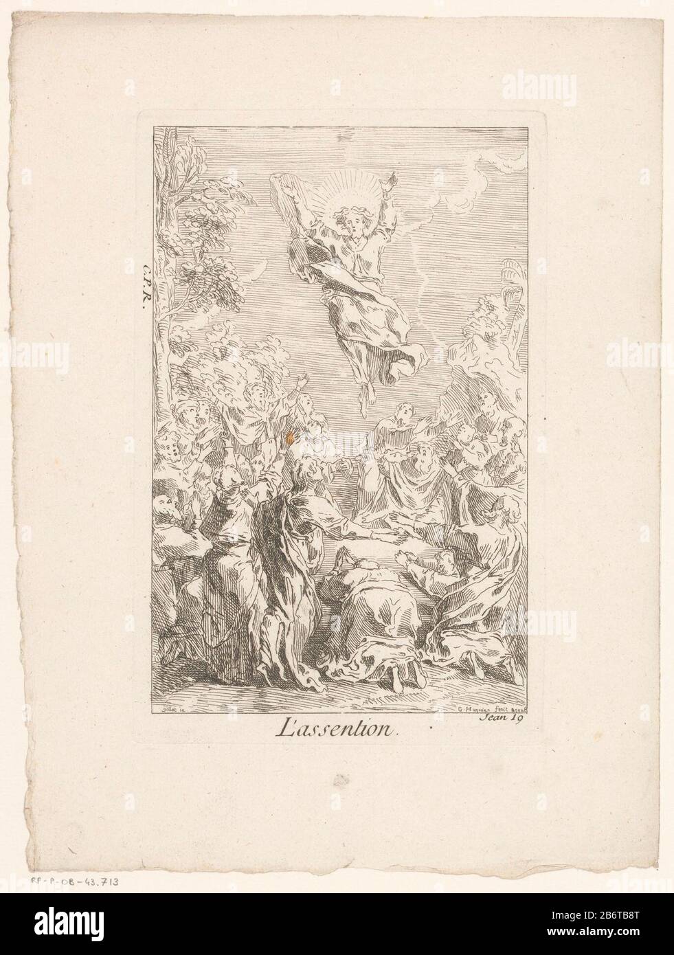 Hemelvaart van Christus L'assention (titel op object) Leven en passie van Christus (serietitel) La Vie de NS Jesus C (serietitel) Himmelfahrt der ChristusL'assention (title object) Leben und Passion Christi (serietitel) La Vie de N.S. Jesus C. (Serientitel) Objekttyp: Bild Artikelnummer: RP-P-ob-43.713Katalogisreferentie: IFF 18e siècle 754 Aufschriften / Marken: Sammlermarke, Verso, gestempelt: Lugt 2228 Hersteller: Druckerhersteller Gabriel Huquier (denkmalgeschütztes Gebäude) Druckerhersteller Jacques Gabriel Huquier (möglich) zur Gestaltung: Claude Gillot (Verlag: Gabriel Huquieruever: Gabriel Huquieruier) Stockfoto