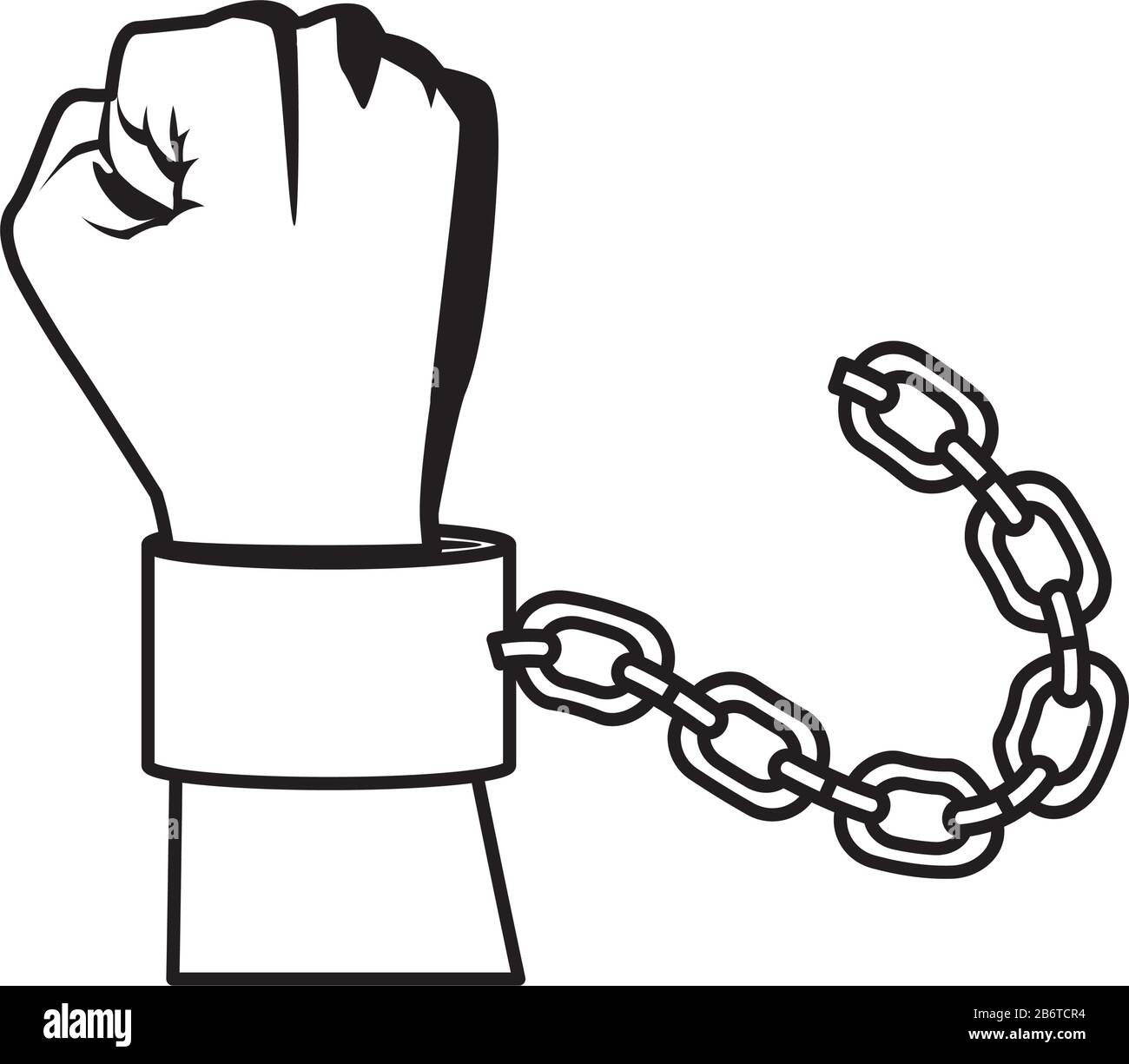 Slave-Hand mit Kettensymbol Stock Vektor