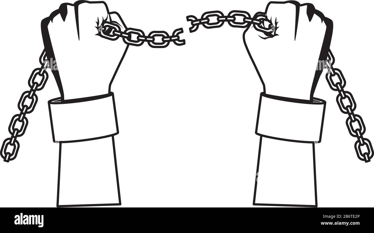 Slave-Hand mit Kettensymbol Stock Vektor