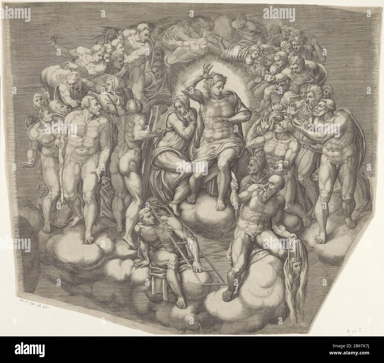 Het laatste oordeel, blad D Das Jüngste Gericht, Blatt D Objekttyp: Bild Artikelnummer: RP-P-ob-36.231Katalogusreferentie: Der Illustrierte Bartsch 25Bartsch 25Bellini (Ghisi) 51-1 (3) Lewis & Lewis 9-1 (3) Beschreibung: Detail des Freskos "das letzte Urteil" von Michelangelo in der Sistel Kapel. Hersteller : Entwurf von Giorgio Ghisinaar:: Druckmaschine Michelangelo Herstellung: Druckmaschine: Italien zum Entwurf: Vatikan Datum: 1530 - 1582 Physische Merkmale: Enga; Proofmaterial: Papiertechnik: Enga (Druckverfahren) Maße: Blatt: H 427 mm (. Unregelmäßiger Schnitt) × W 480 mm (. Irreg Stockfoto
