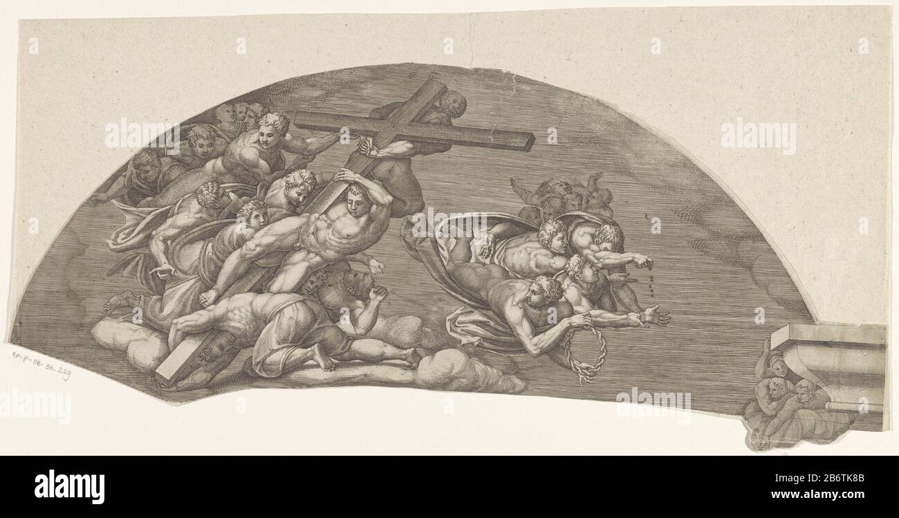 Het laatste oordeel, blad B Das Jüngste Gericht, Blatt B Objekttyp: Bild Artikelnummer: RP-P-ob-36.229katalogusreferentie: Der Illustrierte Bartsch 25Bartsch 25Bellini (Ghisi) 51-1 (2) Lewis & Lewis 9-1 (2) Beschreibung: Detail des Freskos "das letzte Urteil" von Michelangelo in der Sistel Kapel. Hersteller : Druckmaschine Giorgio Ghisinaar Gemälde von Michelangelo Herstellung: Druckmaschine: Italien zu Wandbild: Vatikan Datum: 1530 - 1582 Physische Merkmale: Enga; Proofing Material: Papiertechnik: Enga (Druckverfahren) Maße: Blatt: H 198 mm (. Unregelmäßiger Schnitt) × W 530 mm (. Irregu Stockfoto
