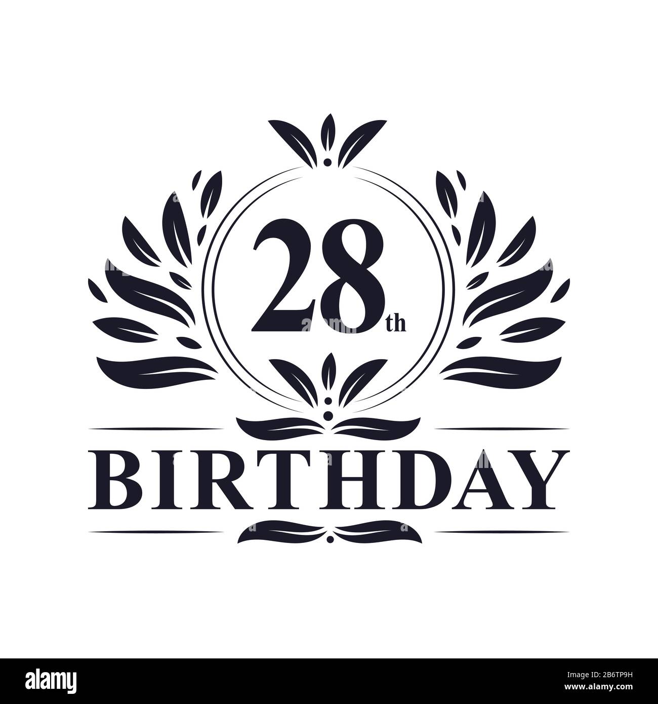 28. Geburtstag, luxuriöses 28 Jahre Geburtstag Logo Design  Stock-Vektorgrafik - Alamy