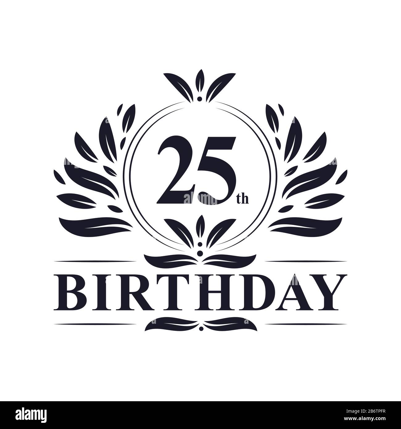25 Jahre Geburtstags-Logo, luxuriöse Feier zum 25. Geburtstag  Stock-Vektorgrafik - Alamy