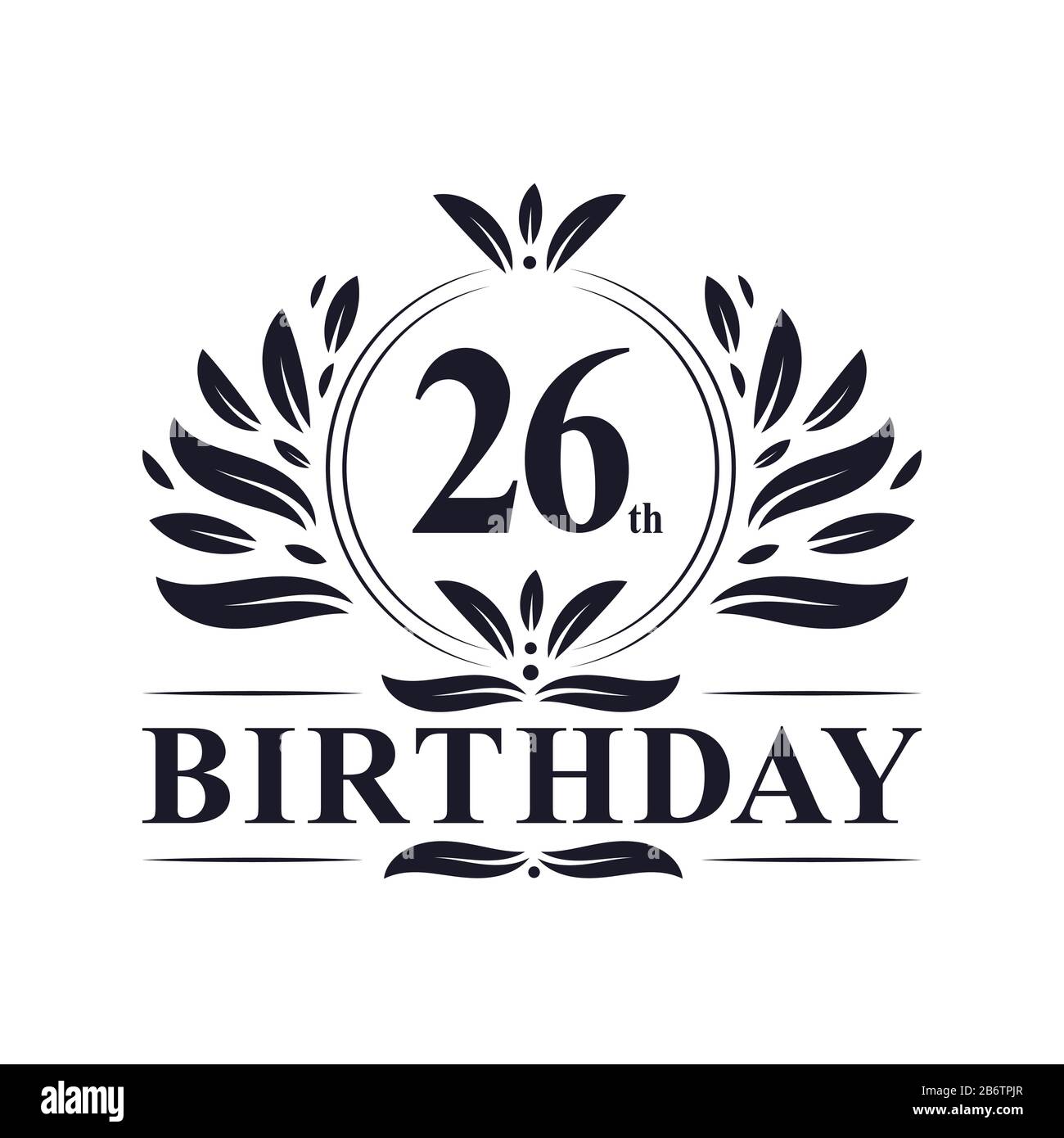 26 Jahre Geburtstags-Logo, Luxus-Design-Feier zum 26. Geburtstag. Stock Vektor