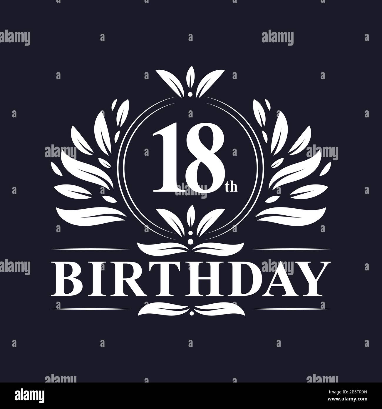 18 Jahre Geburtstags-Logo, Luxus-Design-Feier zum 18. Geburtstag. Stock Vektor