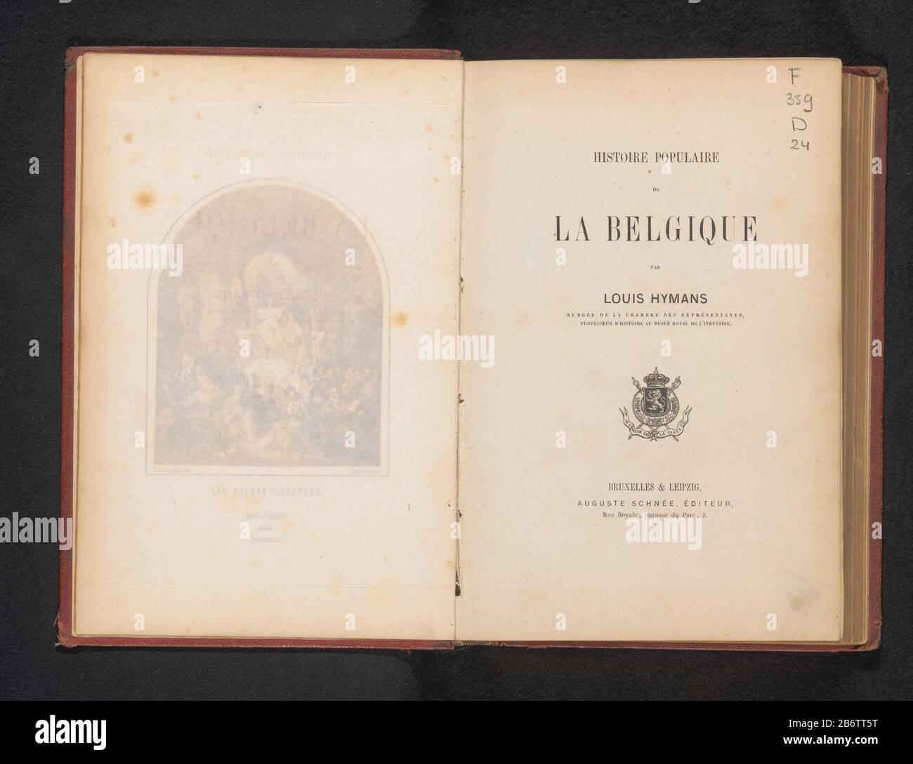 Histoire populaire de la Belgique (titel op object) Popular Histoire de la Belgique (title object) Objekttyp: Buch Artikelnummer: RP-F 2001-7-1177A Aufschriften/Marken: Buchplatte, Vorderseite, Innenseite, hängen, 'Buchplatte SFJ'datum, innerhalb des vorderen Deckels, handschriftlich: Sammlermarke "John 1982", Umschlagverschachtelung gestempelt "Missionariorum Africae / Bibliotheca Scholasticatus / Heverlee'annotatie, Umschlagpapier, handschriftlich: "Gift 94 / 1'Vervaardiging: 1860 Material: Papier fotografische Papierhandtücher transparente Papiertechnik: Druck / Albumdruck / Farbe auf Scheibe: H 222 mm × W 157 × 157 Stockfoto