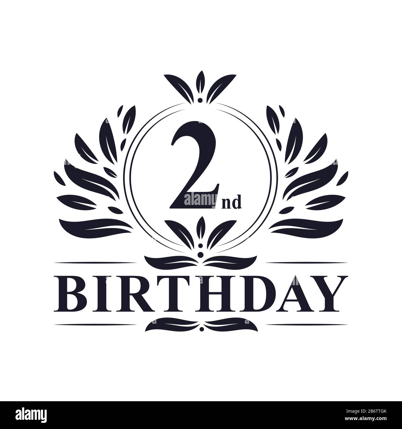2 Jahre GeburtstagsLogo, LuxusDesignFeier zum 2. Geburtstag Stock