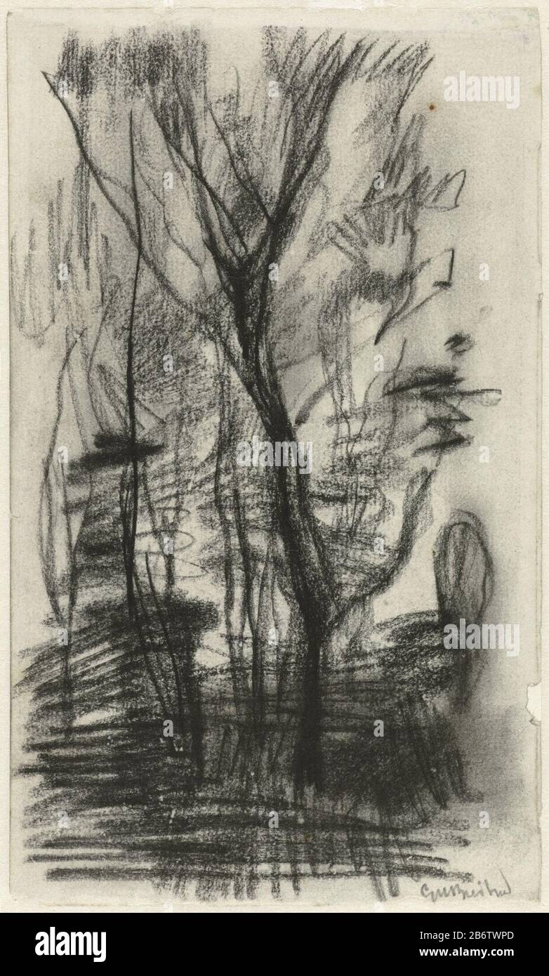 Hoge bomen High Trees Objekttyp: Zeichnung Objektnummer: RP-T-1948-645 (R) Herstellung Schöpfer: Künstler George Hendrik Breitner Von: Von: Von: Von: Von: Von: Von: Von: Von der Zeit bis zur Zeit: Von den schwarzen Kreidematerialien: Von den Papierkreidemaßen: H 195 mm × W 116 mm Stockfoto