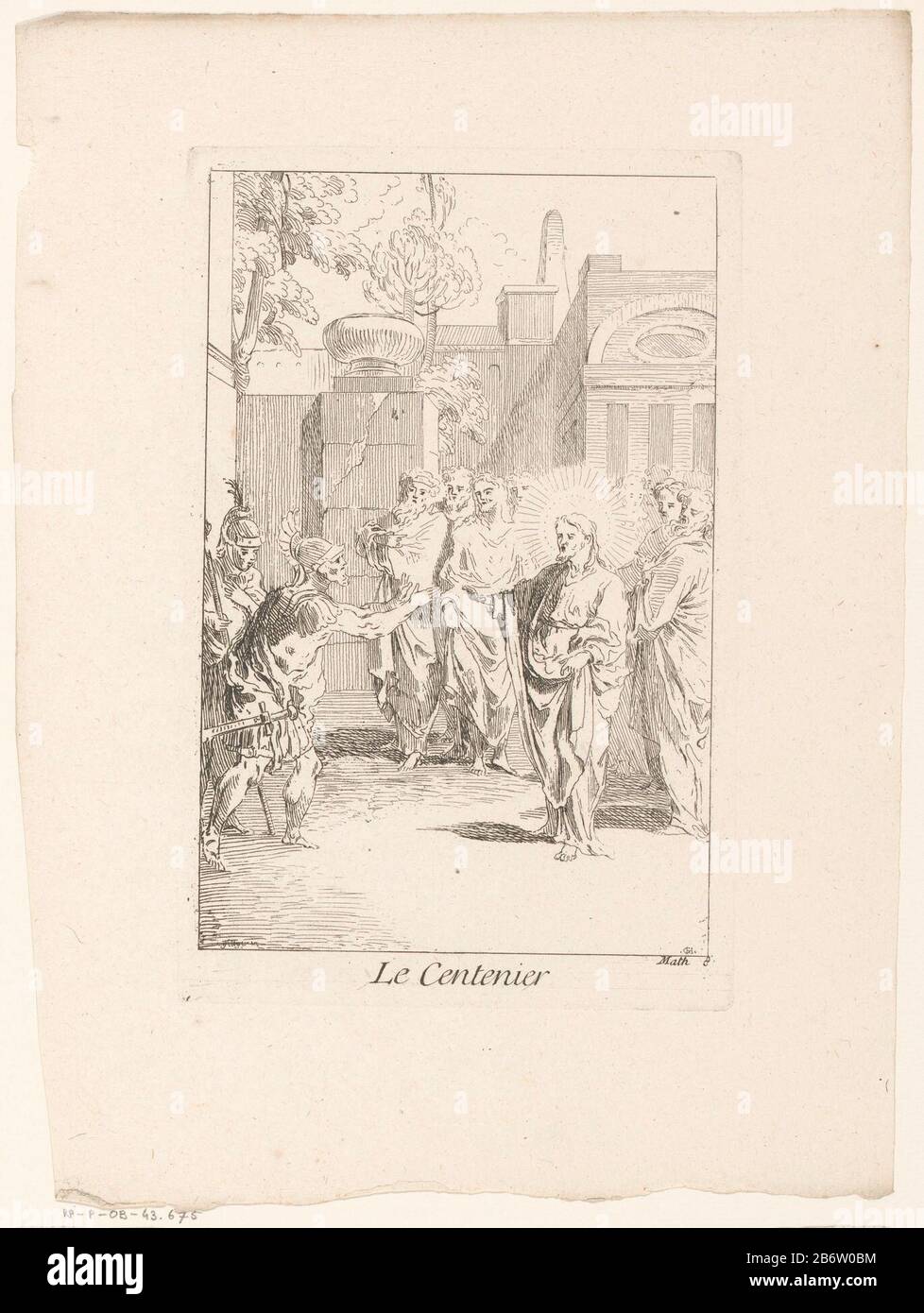 Capernaum-Chef fleht Christus hulpLe Centenier (Titelobjekt) Leben und Passion Christi (Serientitel) La Vie de N.S. AN Jesus C. (Serientitel) Objekttyp: Bild Artikelnummer: RP-P-ob-43.675Catalogusreferentie: IFF 18e siècle 716 Aufschriften / Marken: Sammlermarke, verso, gestempelt: Lugt 2228 Hersteller: Druckerhersteller Gabriel Huquier (denkmalgeschütztes Gebäude) Druckerhersteller Jacques Gabriel Huquier (möglich) zur Gestaltung: Claude Gillot (Verlag François: Gabriel Chaurener) Privileg: Gabriel Huquieruer Französische Crown Place Herstellung: Druckmaschine Paris Print Autor: Frankreich Stockfoto