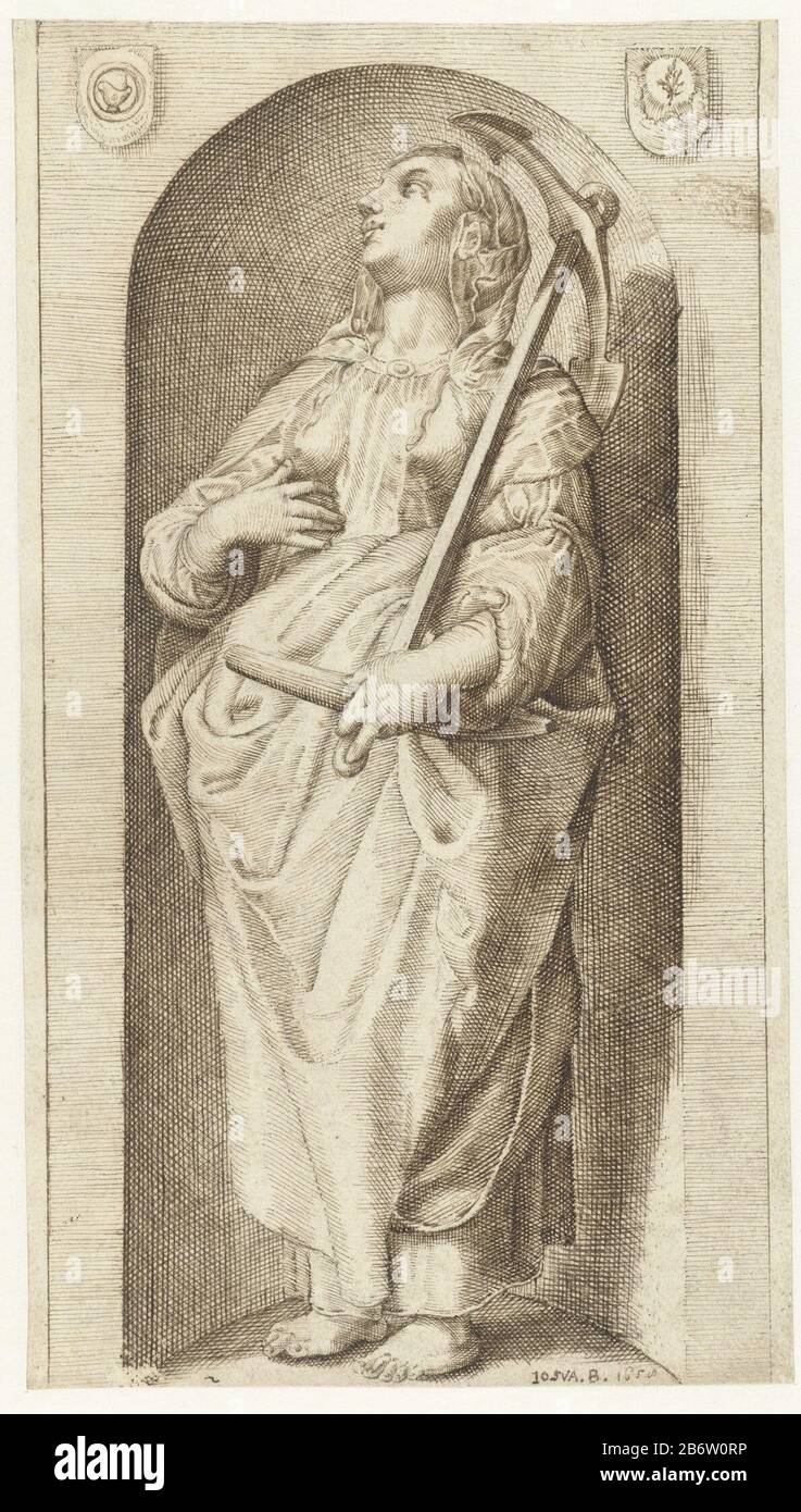 Hoop (Spes) Hope (Spes) Property Type: Drawing Object Number: RP-T 1954-81Catalogusreferentie: Hollstein Dutch 264-copy Markings / Brands: Date, Right: '1658' Manufacturer: Artist: Joshua Brecker Field to Print by Jacob Mathamnaar Drawing of: Hendrick Goltzius Date: 1658 Physical Characteristics: Technique in Brown Pen Material: Ink: Dimensions: Dimensions: H 306 mm × W 173 mmToelichtingKopie zum Druck von Jacob Matham. Betrifft: Hoffnung, 'Spes'; 'Speranza divina e certa '(Ripa)  eine der Drei Theologischen Tugenden Stockfoto