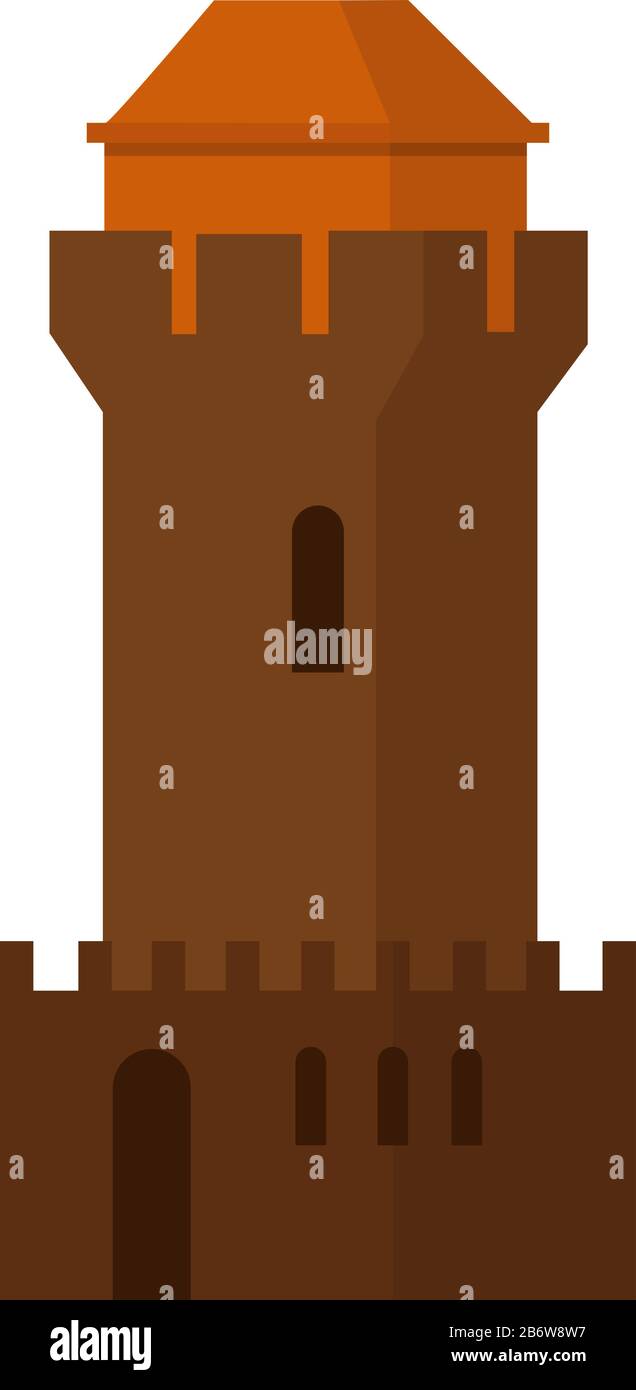 Braune Burg, Abbildung, Vektor auf weißem Hintergrund. Stock Vektor