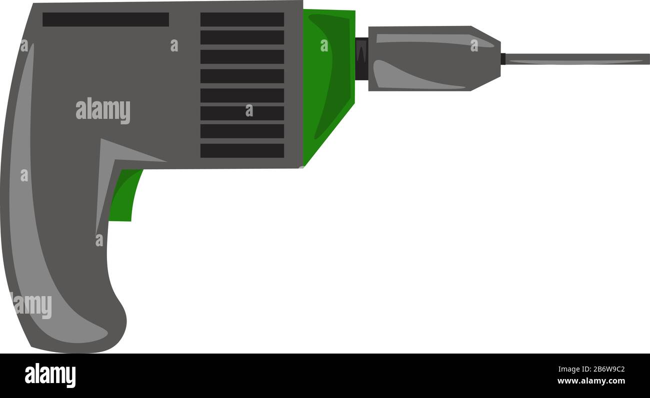 Grauer Bohrer, Abbildung, Vektor auf weißem Hintergrund. Stock Vektor