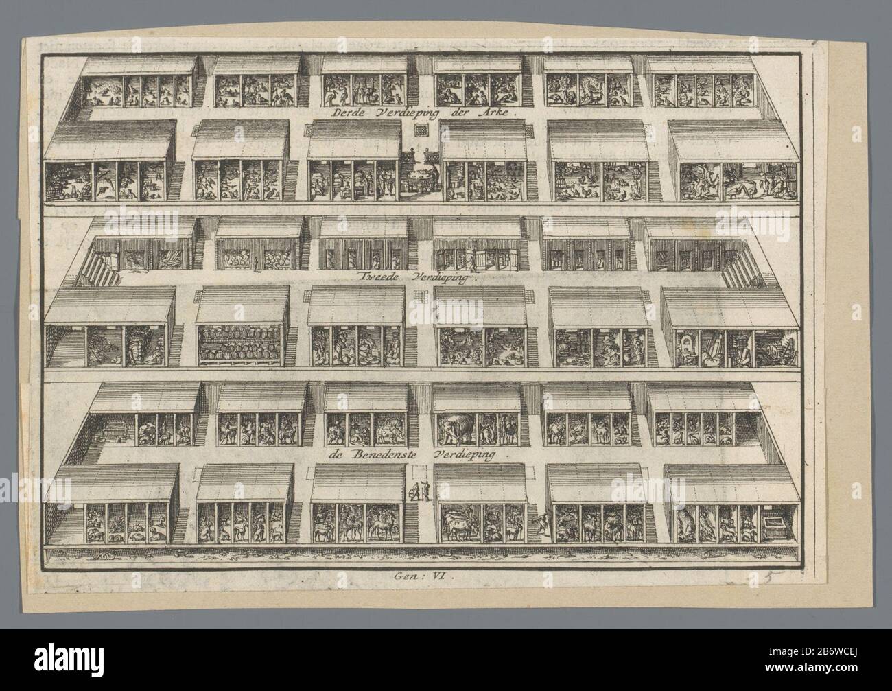 Interieur van de Ark Interieur van de Ark Objektart : Prent Objectnummer: RP-P-1896-A-19368-2965 Hersteller: Prentmaker: Jan Luyken dating: 1659 - 1712 Physikalische Kenmerken: ETS Material: Papier Techniek: Etsen Stockfoto