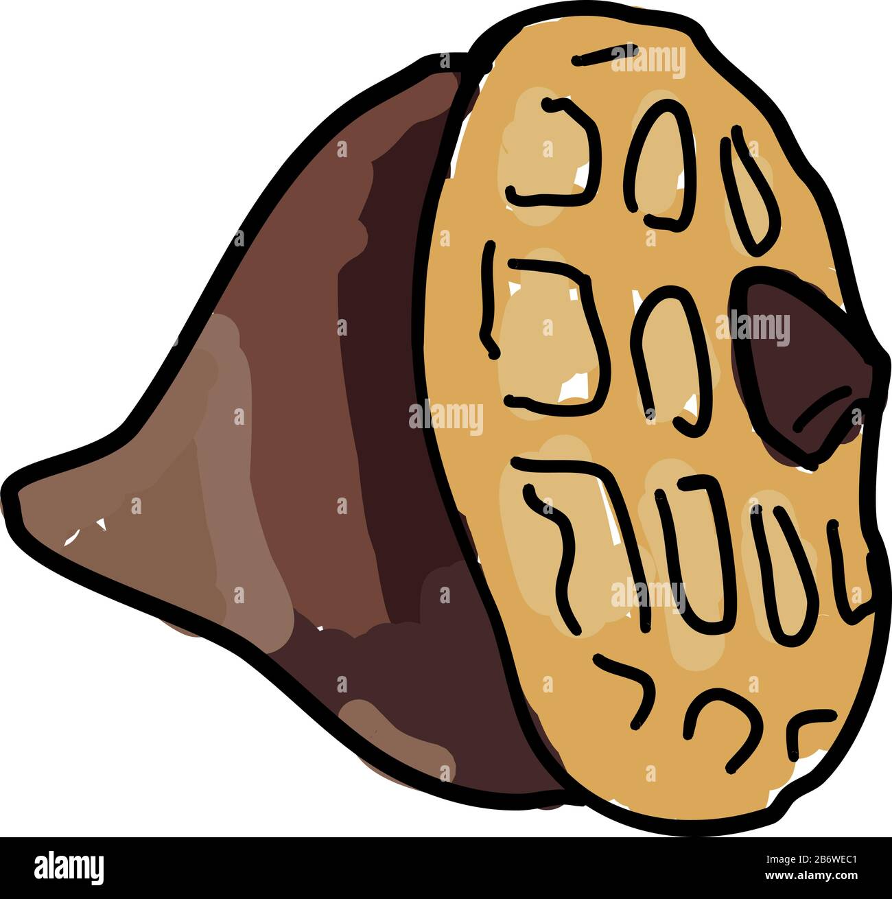 Erdnussbutterkeks, Illustration, Vektor auf weißem Hintergrund. Stock Vektor