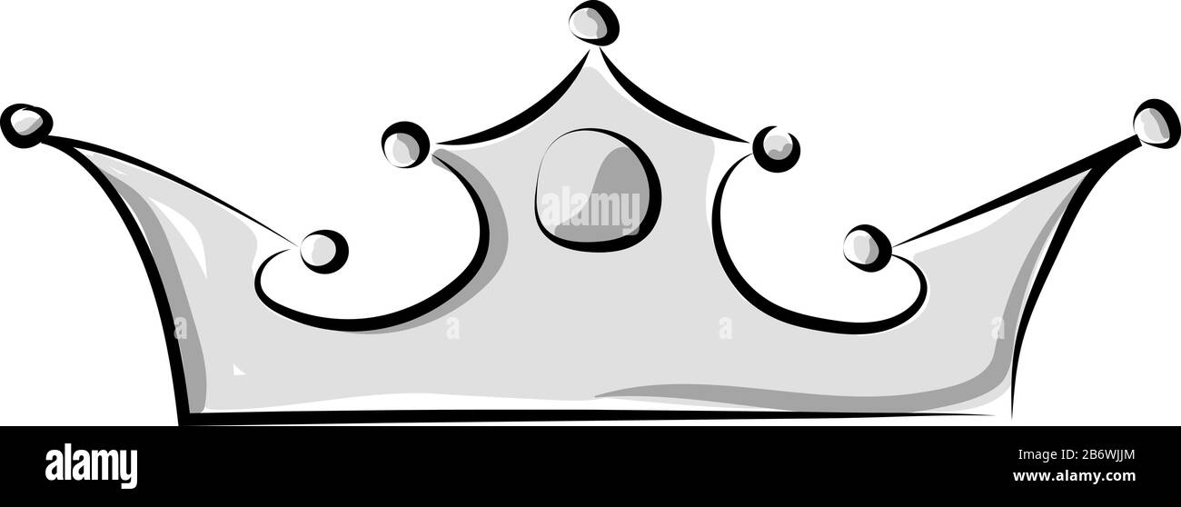 Silberne Krone, Abbildung, Vektor auf weißem Hintergrund. Stock Vektor