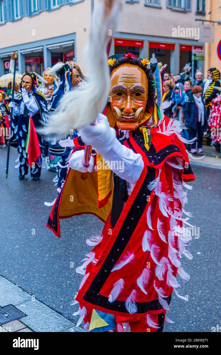 Teilnehmer am Rottweil Karneval in Rottweil Stockfoto