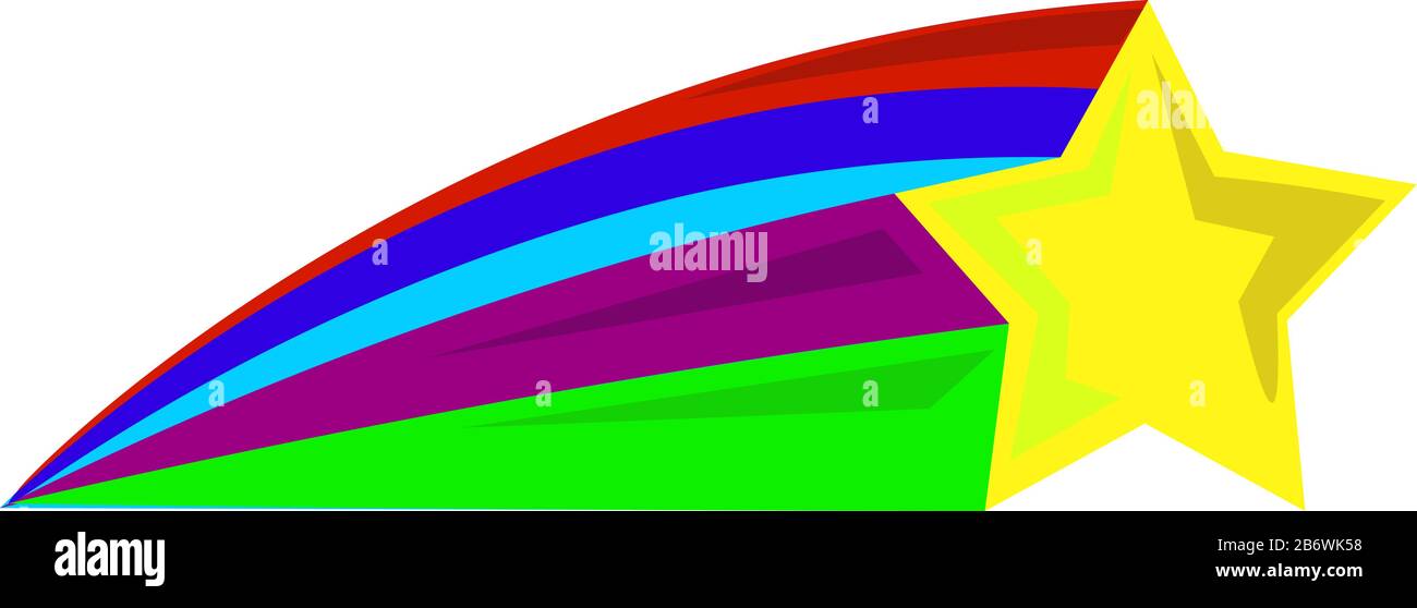 Regenbogenstern, Abbildung, Vektor auf weißem Hintergrund. Stock Vektor
