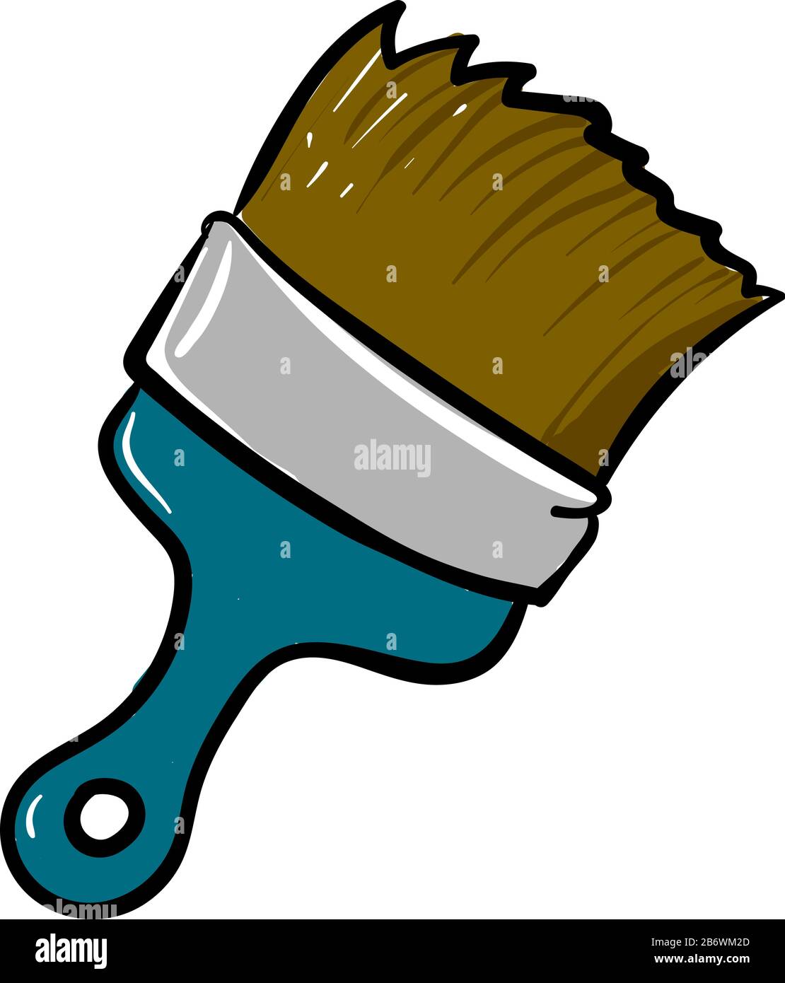 Große Lackbürste, Abbildung, Vektor auf weißem Hintergrund. Stock Vektor
