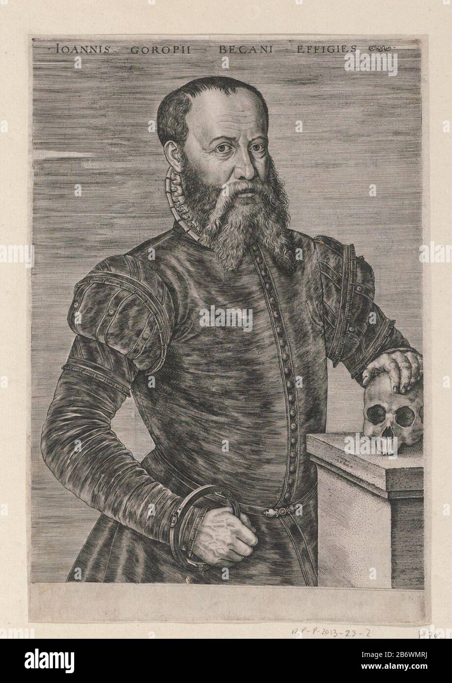 Jan van Gorp (Becanus) Eines von drei Porträts auf einem Albumblad aus dem 18. Jahrhundert. Hersteller (?): Druckerhersteller John Wierix Dating: 1580 Physikalische Merkmale: Fahrzeugmaterial: Papiertechnik: Engraa (Druckverfahren) Abmessungen: H 248 mm × W 169 mm Betreff: Historischer PersoneWieJohannes Goropius Becanus Stockfoto