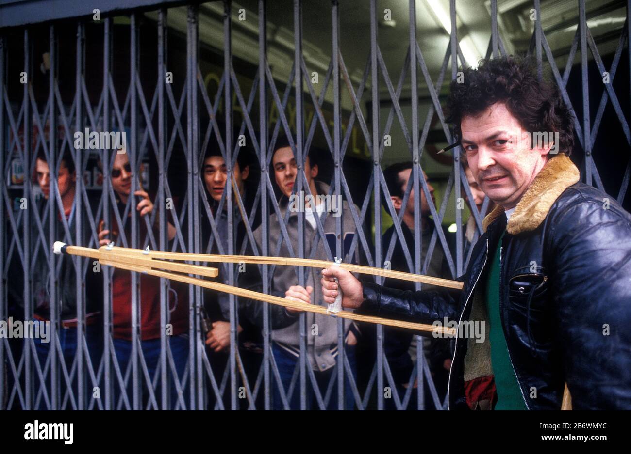 Dave Robinson von Stiff Records, der 1982 das Video von Madness leitete Stockfoto